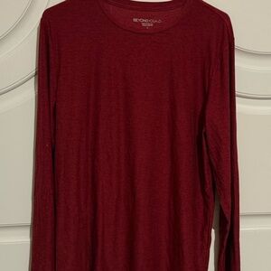 Beyond Yoga Burgundy Crew Neck Top